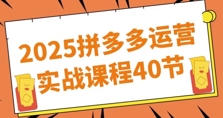 2025拼多多运营实战课程40节