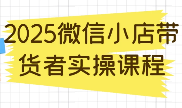 2025微信小店带货者实操课程