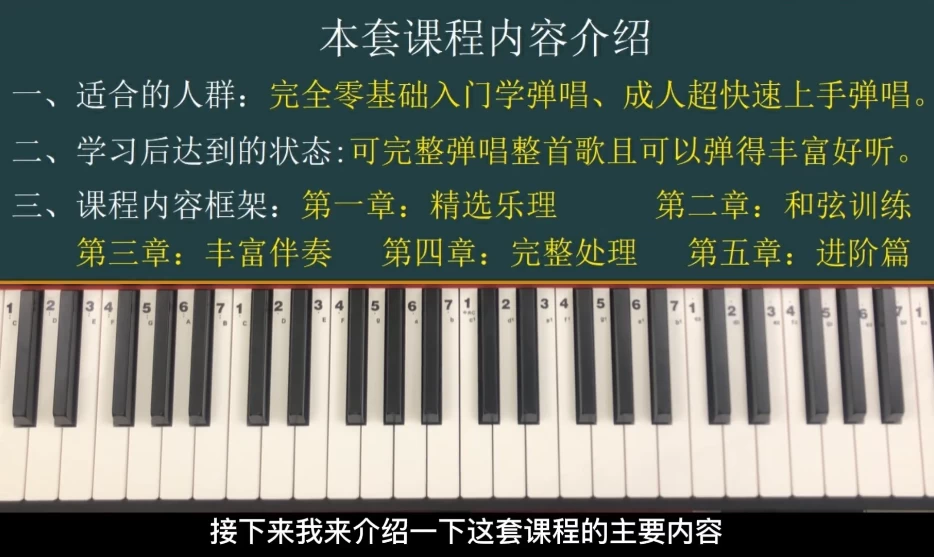 钢琴弹唱100天速成系统课