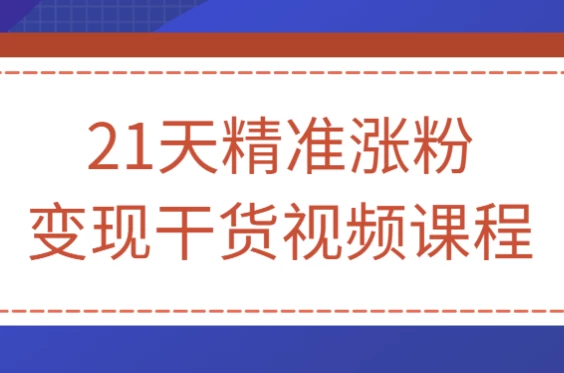 21天精准涨粉变现干货视频课程