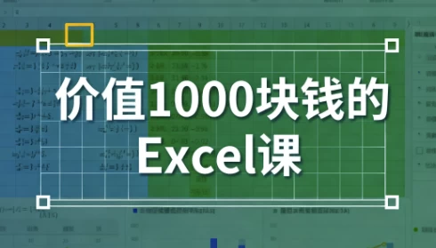 价值1000块钱的Excel课