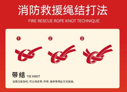 消防安全救援24种绳结打法，关键时刻可以救命！