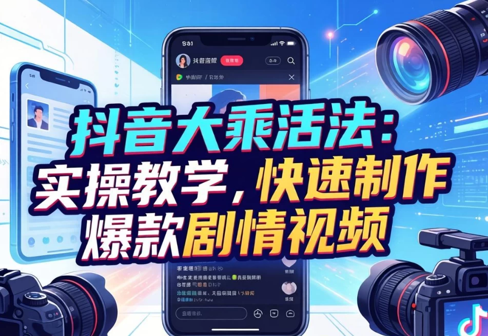 抖音大乘活法:实操教学,快速制作爆款剧情视频 1 抖音大乘活法:实操教学,快速制作爆款剧情视频 1