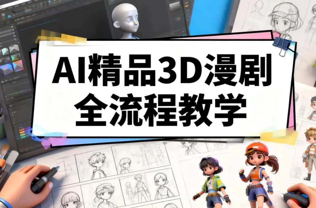 AI精品3D漫剧全流程教学,零基础轻松打造爆款动画短剧
