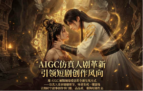 AIGC 仿真人短剧创作革新,解锁仙侠爱恋全新呈现,一键出高质场景,零门槛打造爆款剧集