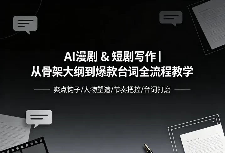 AI漫剧 & 短剧写作|从骨架大纲到爆款台词全流程教学