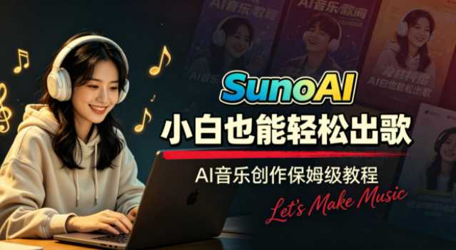 Suno AI音乐创作实战课,提示词・声音克隆・零基础做音乐接单变现