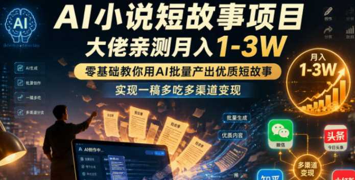 产出优质短故事,实现一稿多吃多渠道变现
