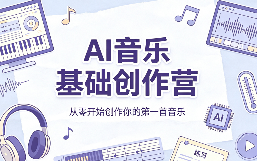 AI音乐基础创作营,从零开始产出原创作品