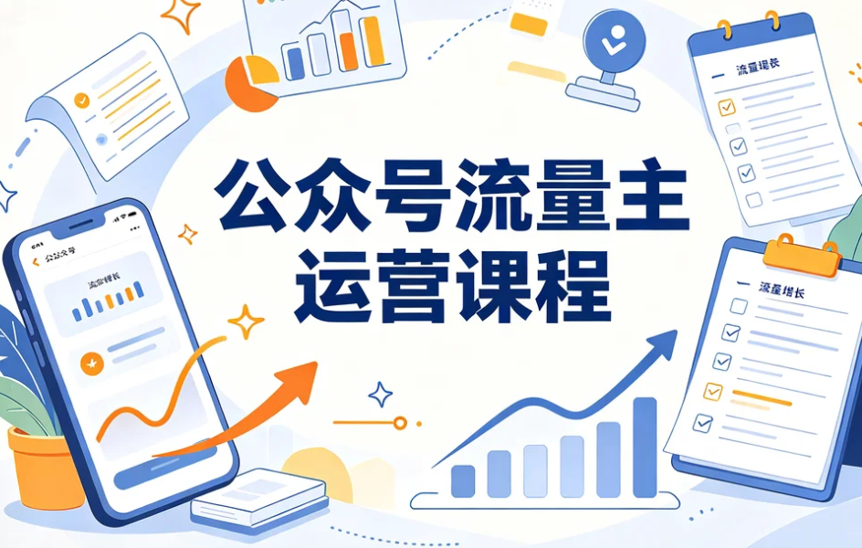 公众号流量主运营课程,新手也能快速跑通收益