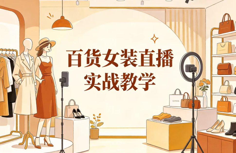 百货女装直播实战教学,女装起号爆单全套课程
