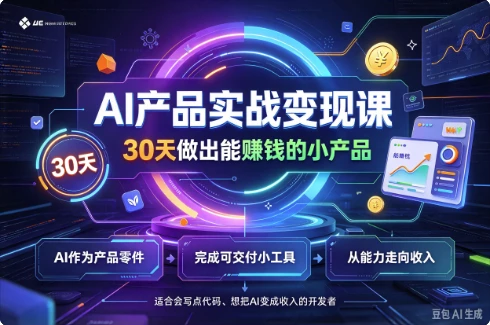 AI产品实战变现课,30天做出能赚钱的小产品
